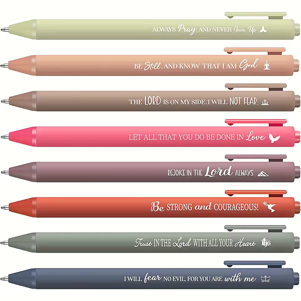 Bible Verse Pens Set (8 pens)